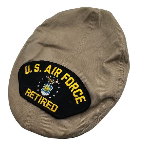 Dockers Mens Sz M Cotton Cabbie Hat Retired US Air Force Beige - Picture 1 of 4